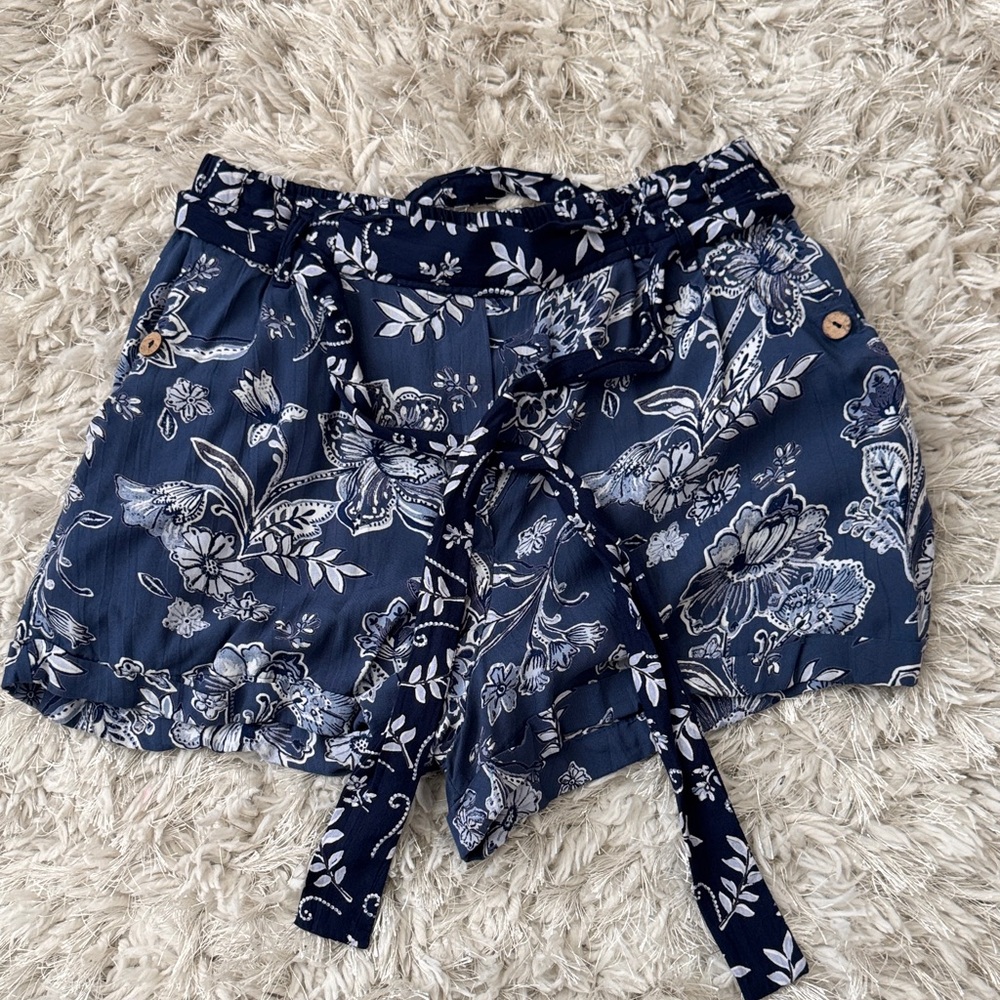 Floral Navy Blue Shorts
